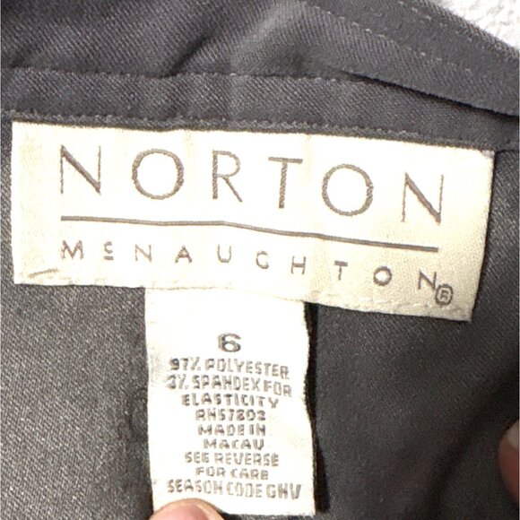 Vtg Norton McNaughton Gray Floral Print Maxi Skirt 6 ultra-suede embroidered - Picture 3 of 5